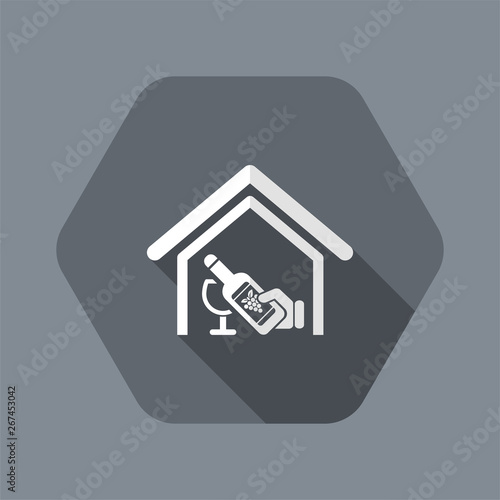 Vector illustration of single isolated wine icon