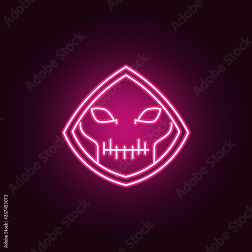 Halloween grim reaper neon icon. Elements of Halloween set. Simple icon for websites, web design, mobile app, info graphics