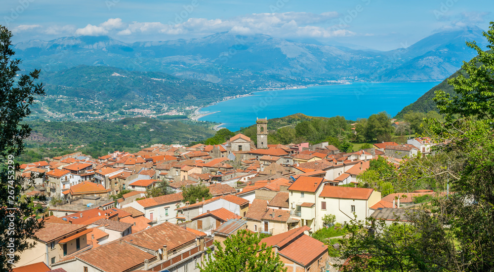 Panoramic view of San Giovanni a Piro, Province of Salerno, Campania, southern Italy.