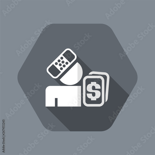 Vector illustration of single isolated accident policy icon