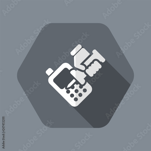 Vector illustration of single isolated phone repairer icon