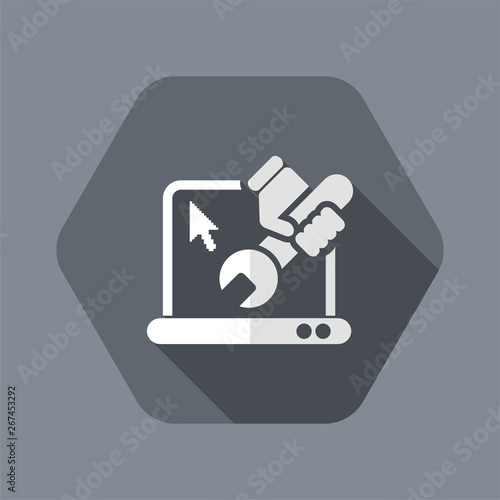 Vector illustration of single isolated Pc repair icon