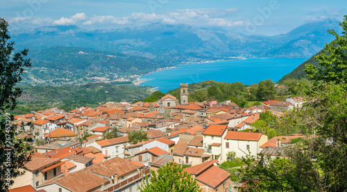 Panoramic view of San Giovanni a Piro, Province of Salerno, Campania, southern Italy.