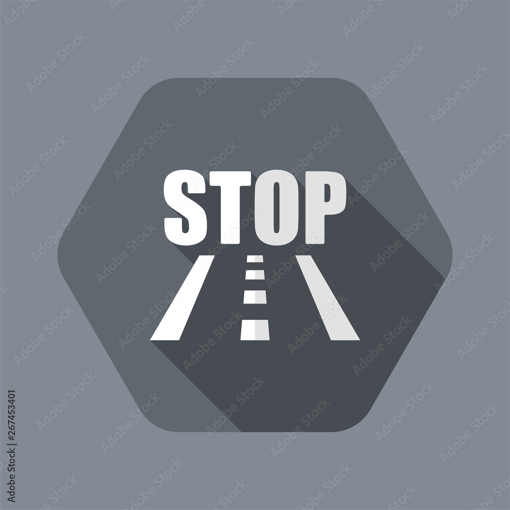 Vector illustration of single isolated road stop icon Vector illustration of single isolated road stop icon