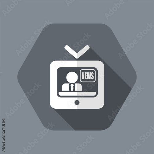 Vector illustration of single isolated tv news icon