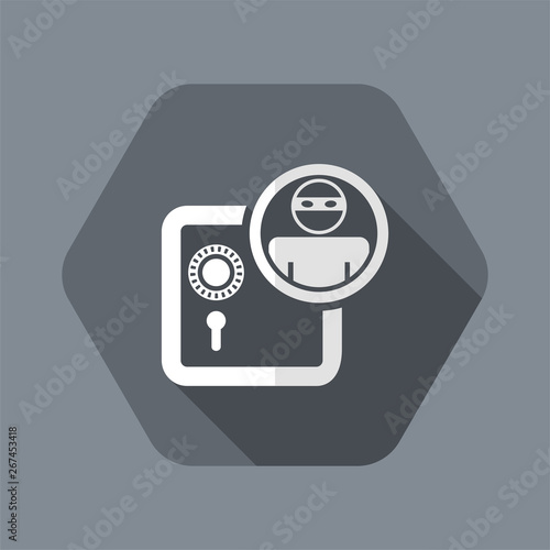 Vector illustration of single isolated thief bank icon