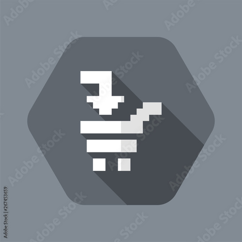 Vector illustration of single isolated pixel pc icon