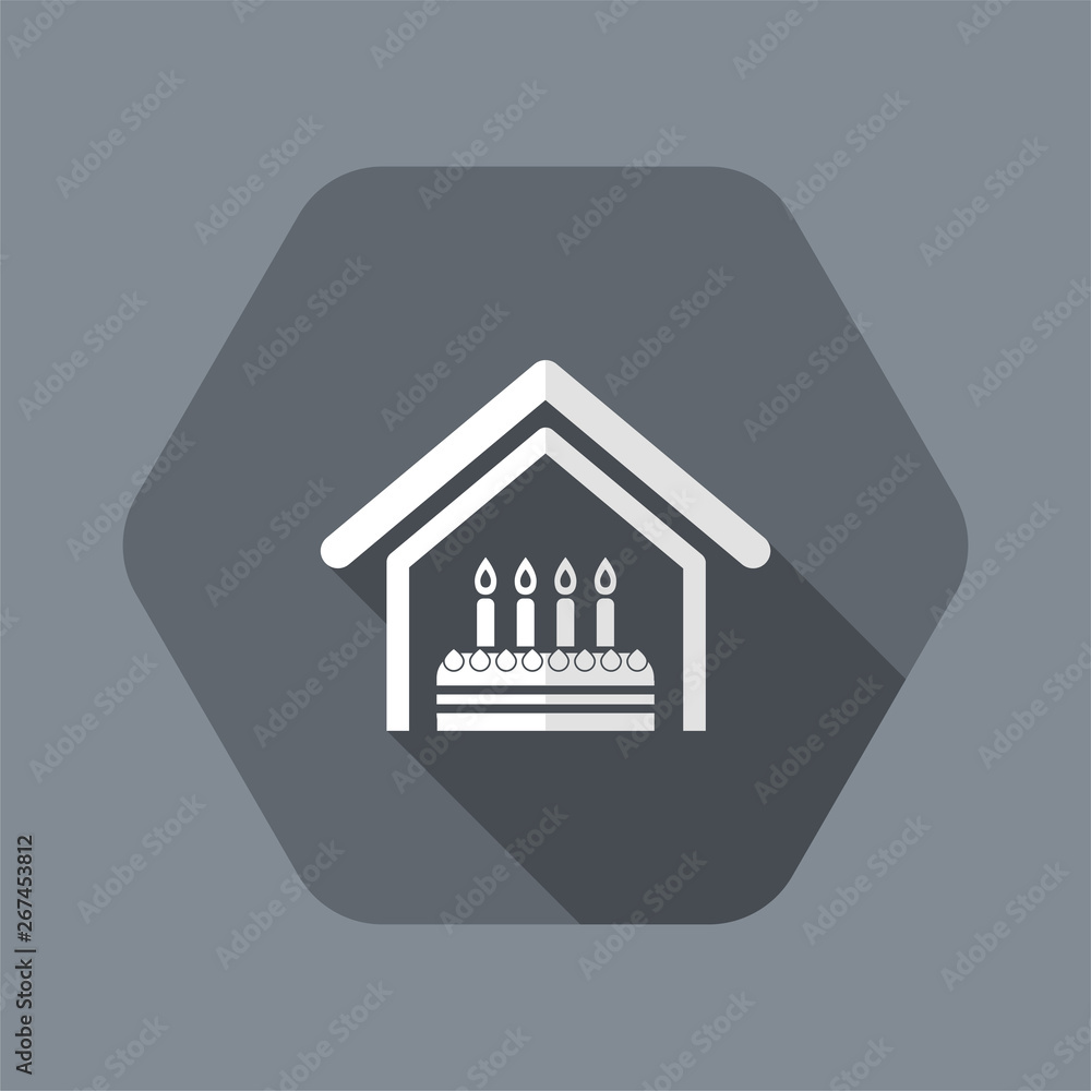 Vector illustration of single isolated home birthday icon Vector illustration of single isolated home birthday icon