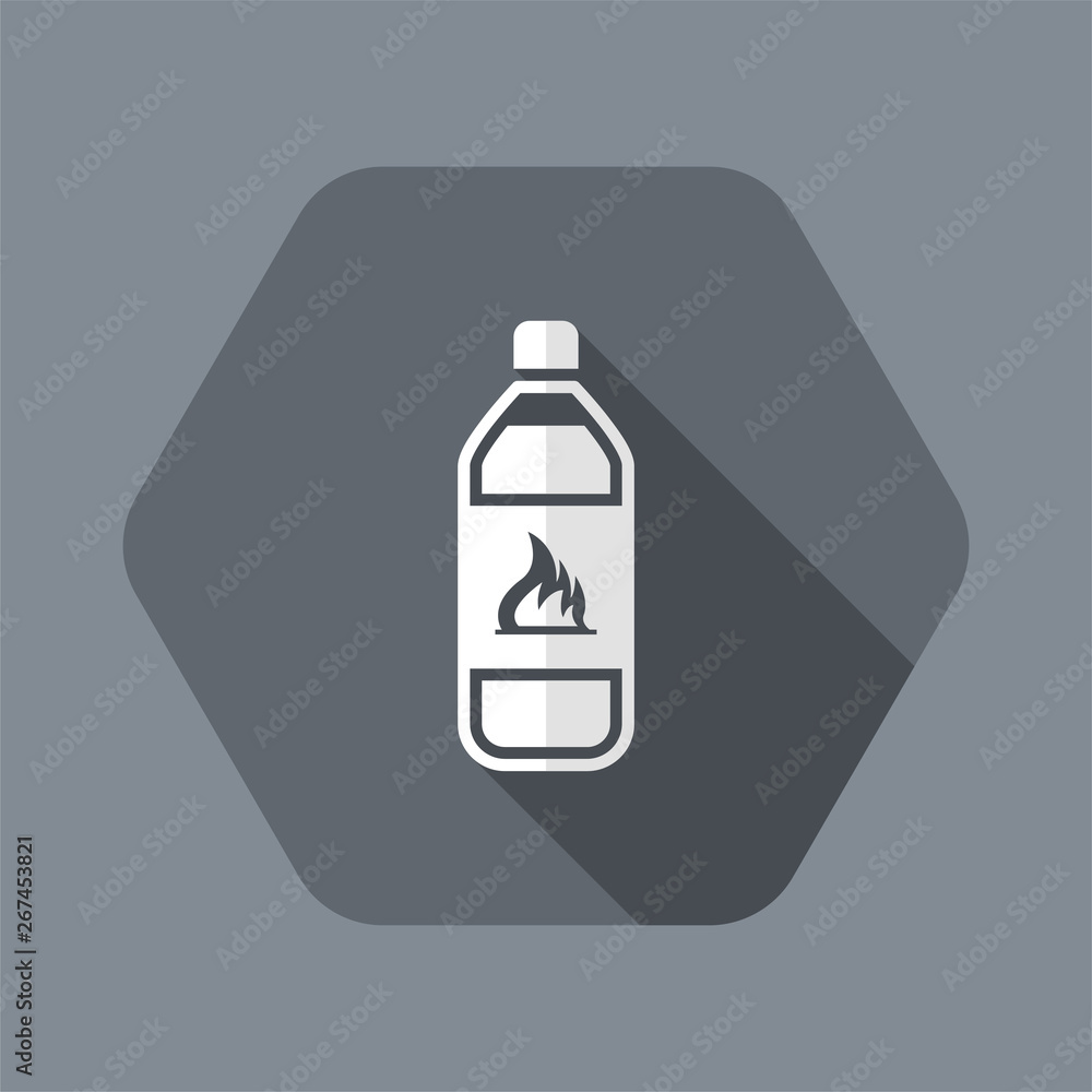 Vector illustration of single isolated flammable bottle icon Vector illustration of single isolated flammable bottle icon