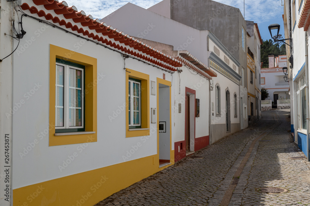 Old houses in the small streets of Odeceixe at the Algarve, Portugal.