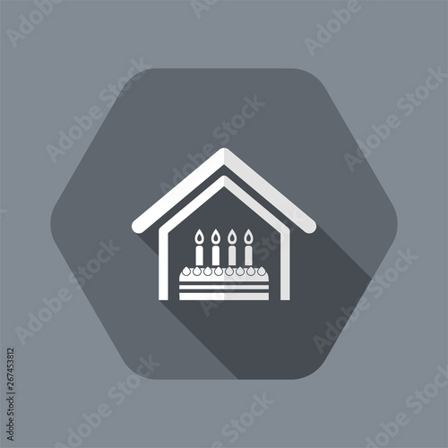 Vector illustration of single isolated home birthday icon