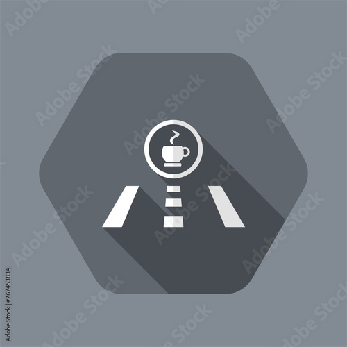 Vector illustration of single isolated coffee road icon