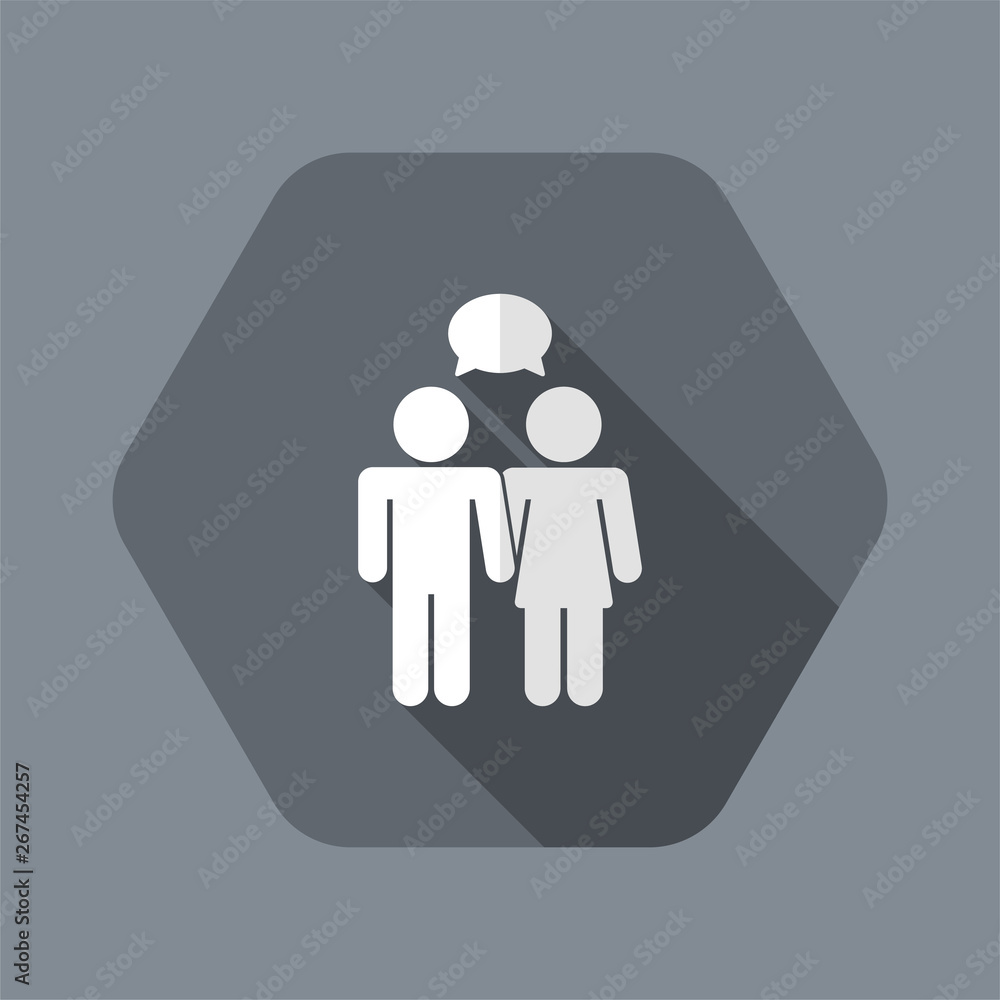 Vector illustration of single isolated couple chat icon Vector illustration of single isolated couple chat icon