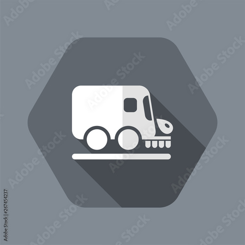Vector illustration of single isolated road cleaner icon