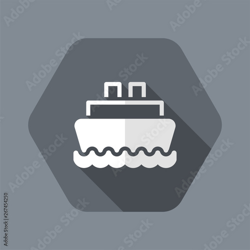 Vector illustration of single isolated boat icon