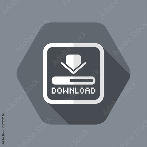 Vector illustration of single isolated download icon