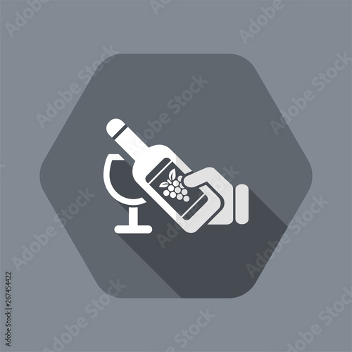 Vector illustration of single isolated wine icon