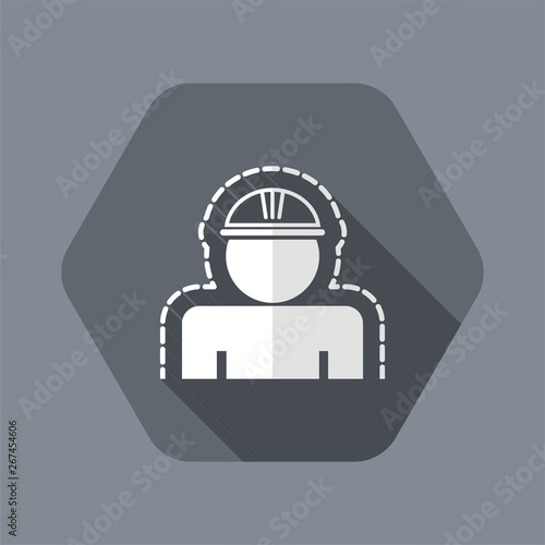 Vector illustration of single isolated worker icon