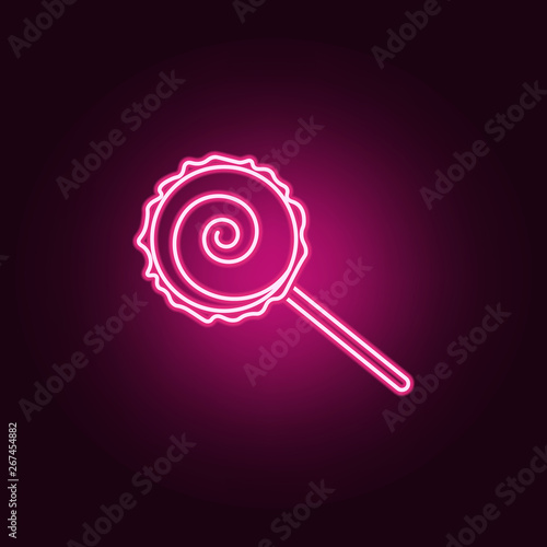 Lollipop line neon icon. Elements of Halloween set. Simple icon for websites, web design, mobile app, info graphics