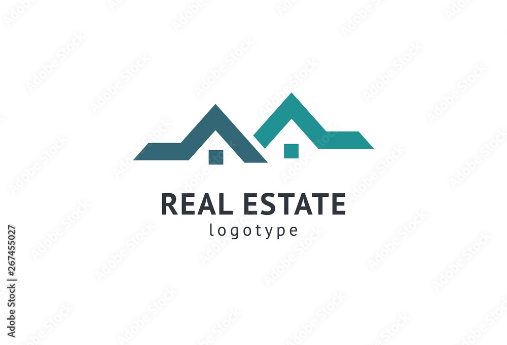 Abstract real estate agent logo icon vector design. Rent, sale of real estate vector logo, House cleaning, home security, real estate auction. Vector building logo concept.