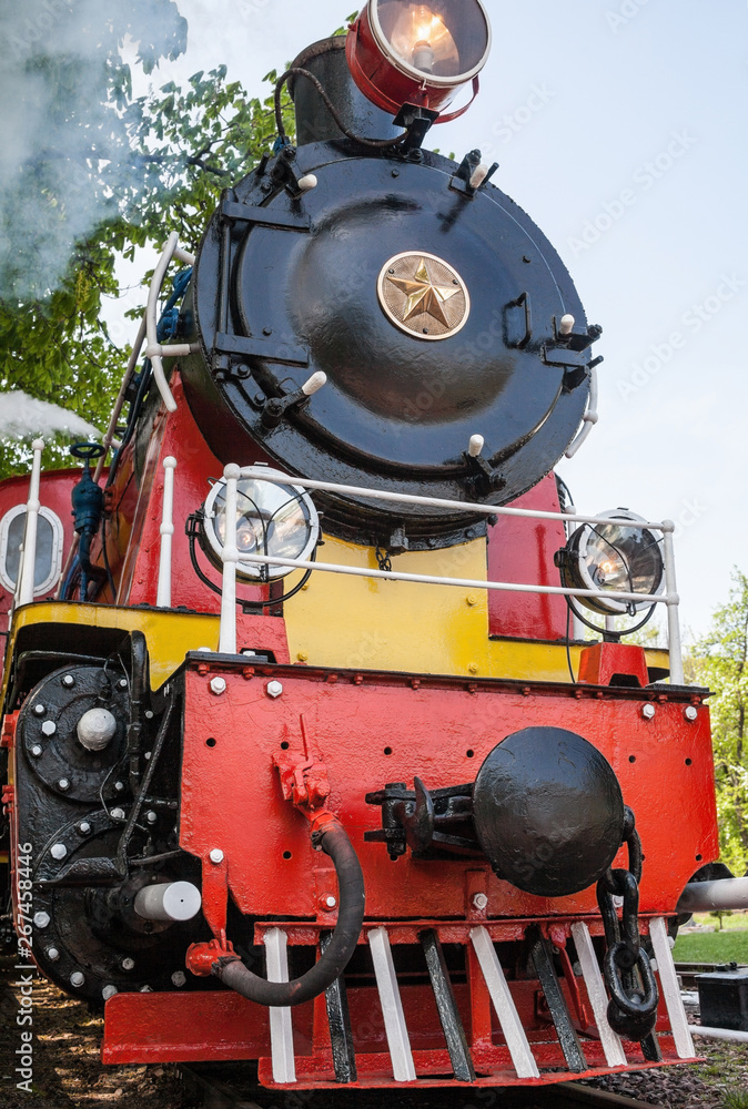 Fototapeta premium Old soviet steam locomotive