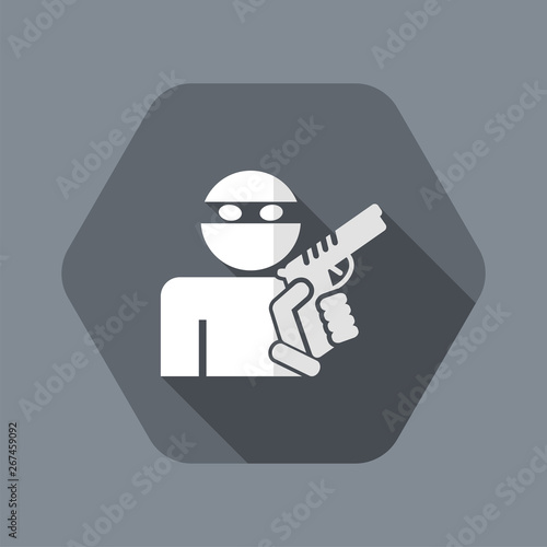 Thief armed - Vector flat icon