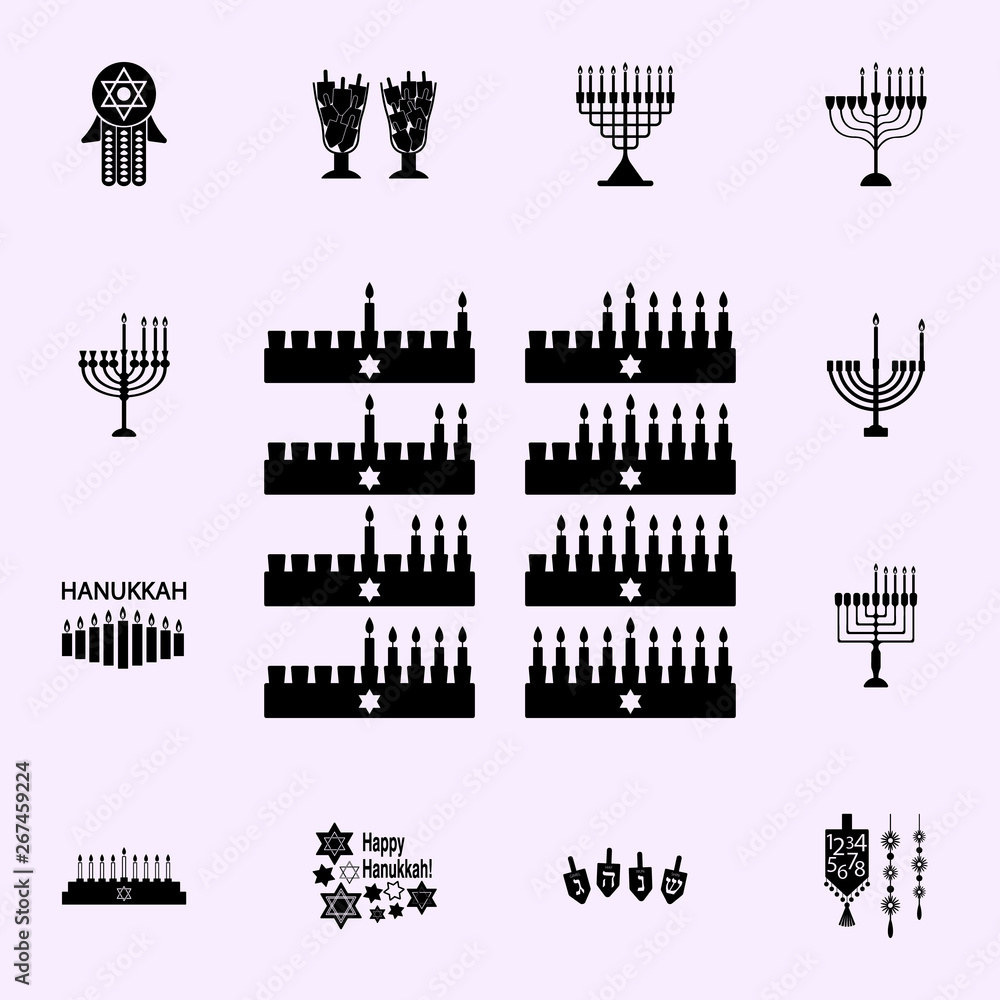 The eight days of Hanukah icon. Hanukkah icons universal set for web and mobile The eight days of Hanukah icon. Hanukkah icons universal set for web and mobile