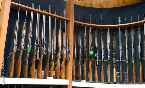 guns in gun shop