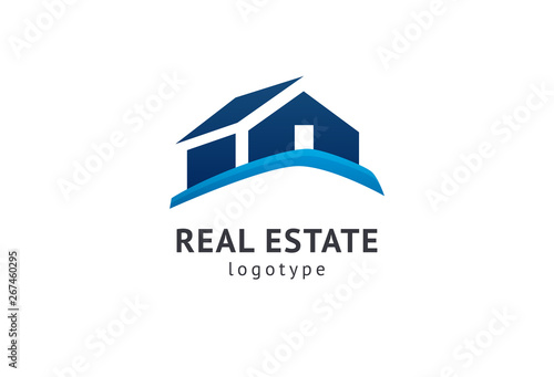 Abstract real estate agent logo icon vector design. Rent, sale of real estate vector logo, House cleaning, home security, real estate auction. Vector building logo concept.
