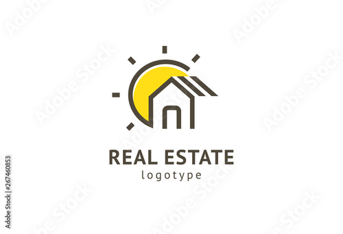 Abstract real estate agent logo icon vector design. Rent, sale of real estate vector logo, House cleaning, home security, real estate auction. Vector building logo concept.
