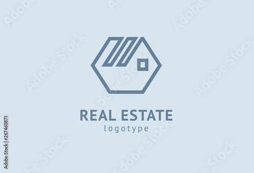 Abstract real estate agent logo icon vector design. Rent, sale of real estate vector logo, House cleaning, home security, real estate auction. Vector building logo concept.