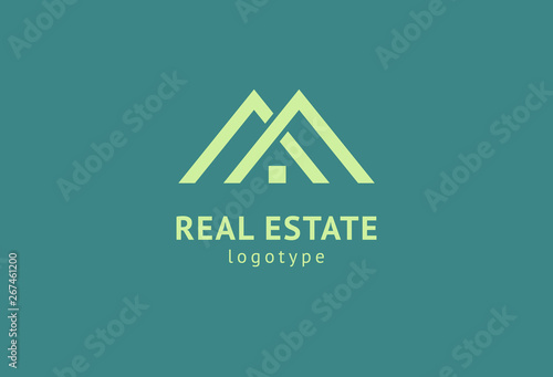 Abstract real estate agent logo icon vector design. Rent, sale of real estate vector logo, House cleaning, home security, real estate auction. Vector building logo concept.