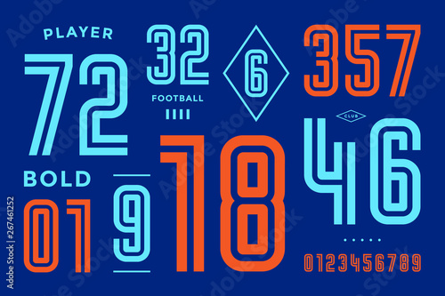 Numbers font. Sport font with numbers and numeric