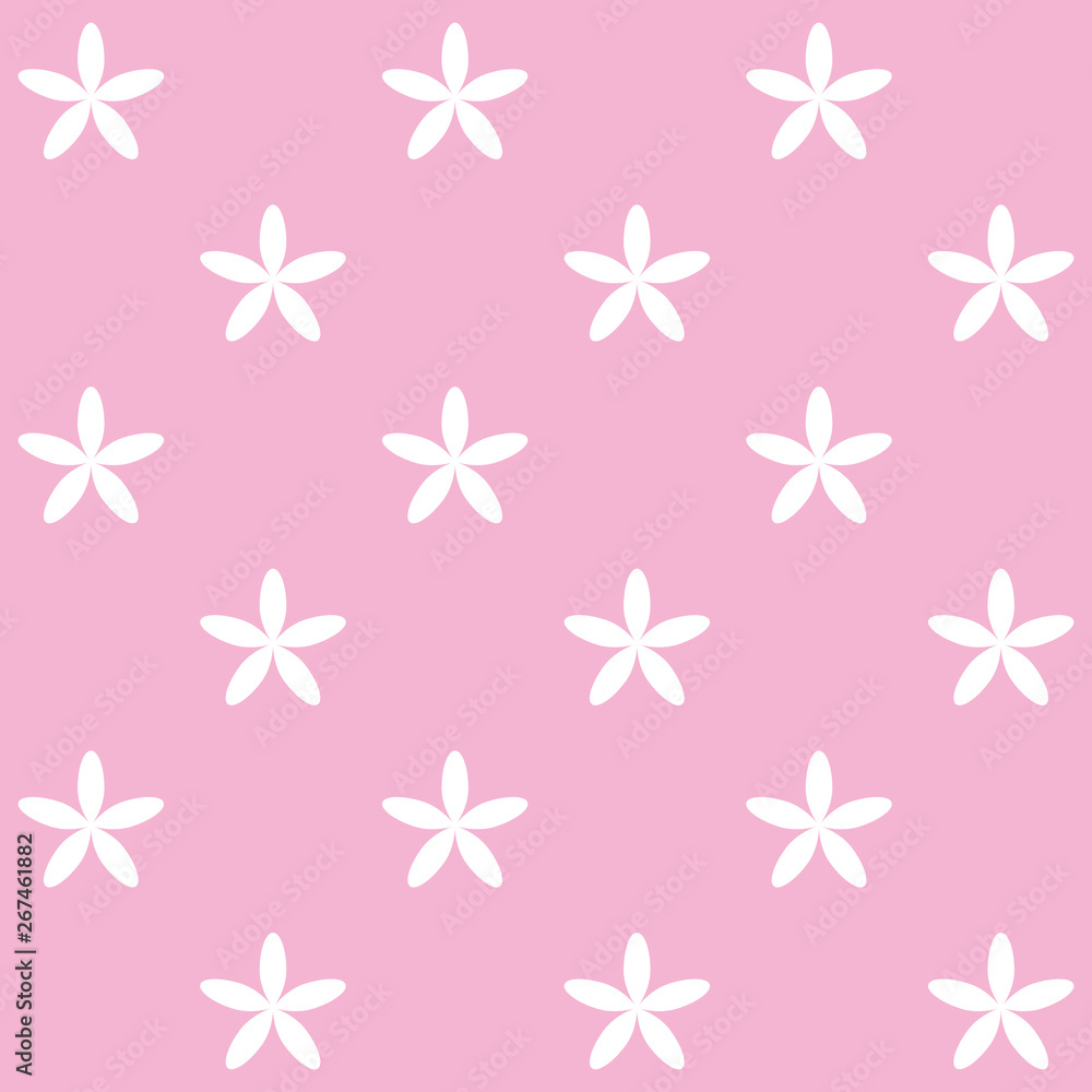 seamless background of white flower pattern on pink