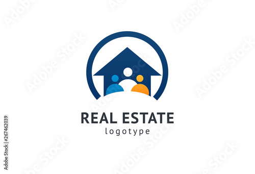 Abstract real estate agent logo icon vector design. Rent, sale of real estate vector logo, House cleaning, home security, real estate auction. Vector building logo concept.