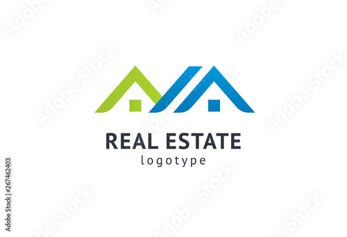 Abstract real estate agent logo icon vector design. Rent, sale of real estate vector logo, House cleaning, home security, real estate auction. Vector building logo concept.