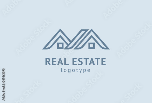 Abstract real estate agent logo icon vector design. Rent, sale of real estate vector logo, House cleaning, home security, real estate auction. Vector building logo concept.