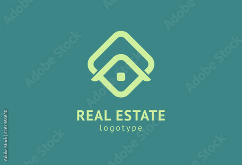 Abstract real estate agent logo icon vector design. Rent, sale of real estate vector logo, House cleaning, home security, real estate auction. Vector building logo concept.