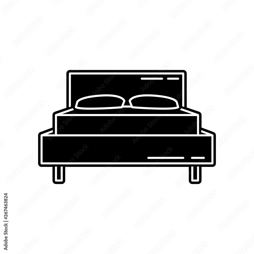 bed  icon. Element of household for mobile concept and web apps icon. Glyph, flat icon for website design and development, app development