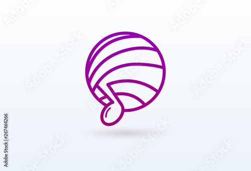 Vector illustration, Graphic Design Note web logotype. Abstract music logo icon vector design. Sound recording studio, night party. School of Music, disco, vocal course, composer, singer vector logo.