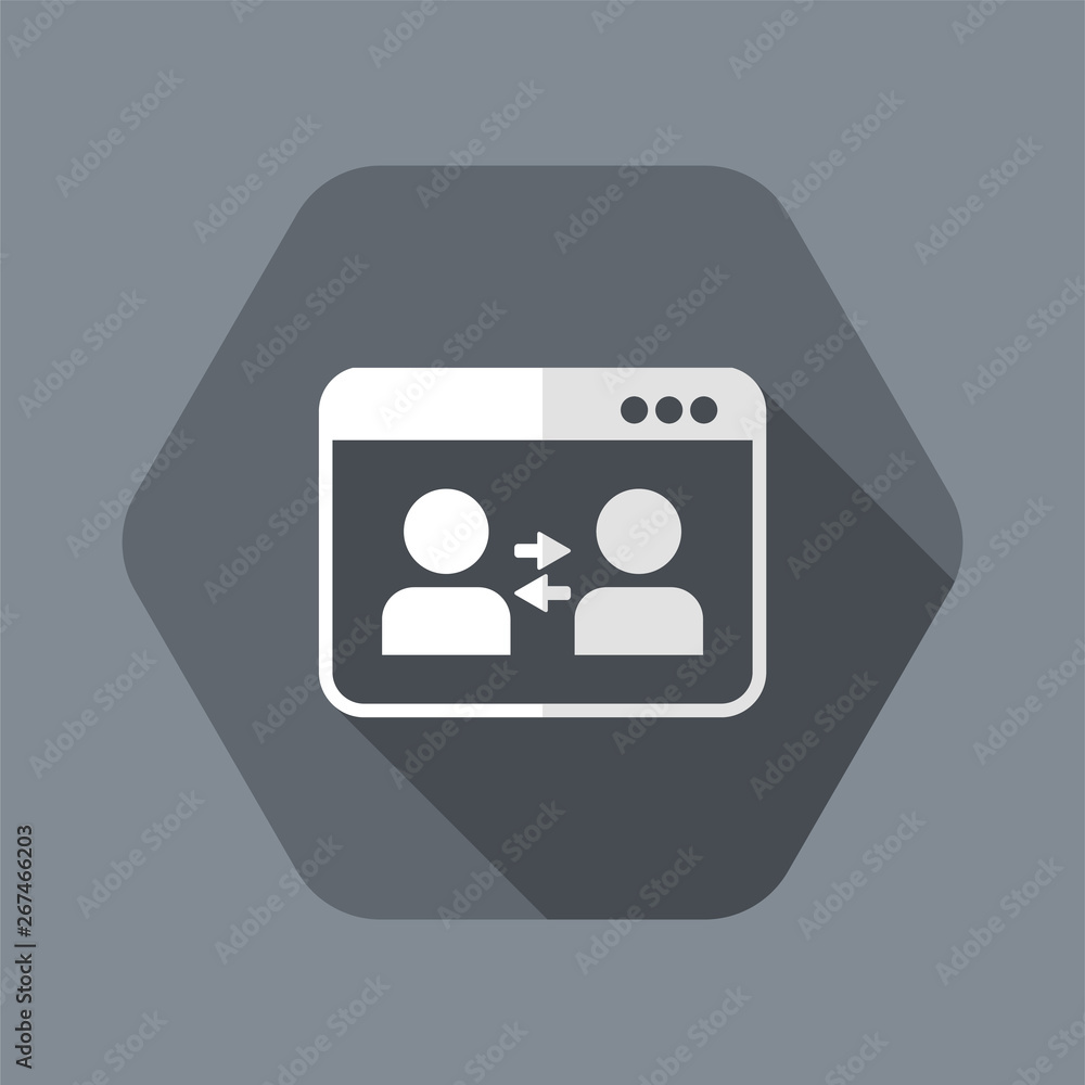 Network user - Vector flat minimal icon