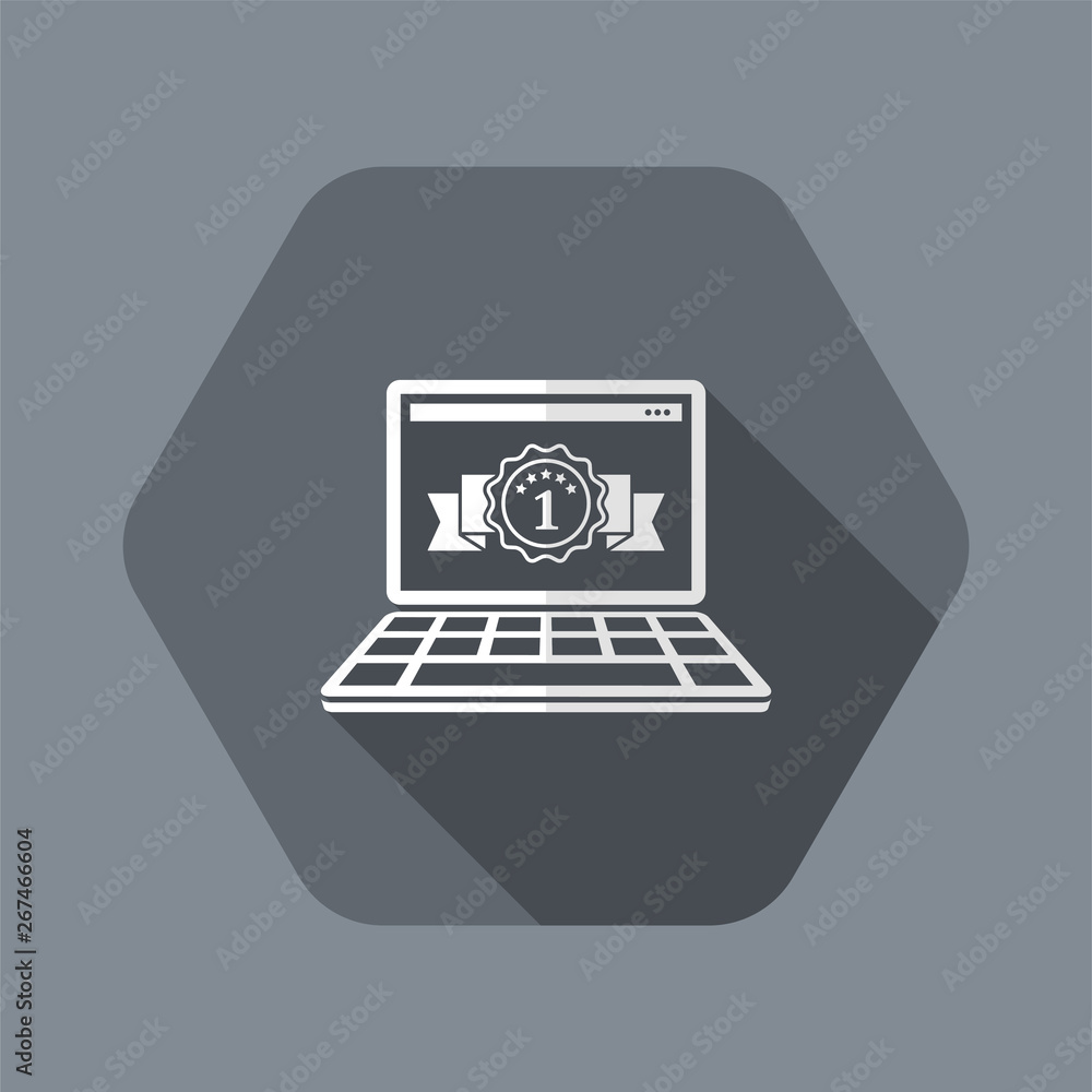 Top rated computer - Vector flat minimal icon Top rated computer - Vector flat minimal icon