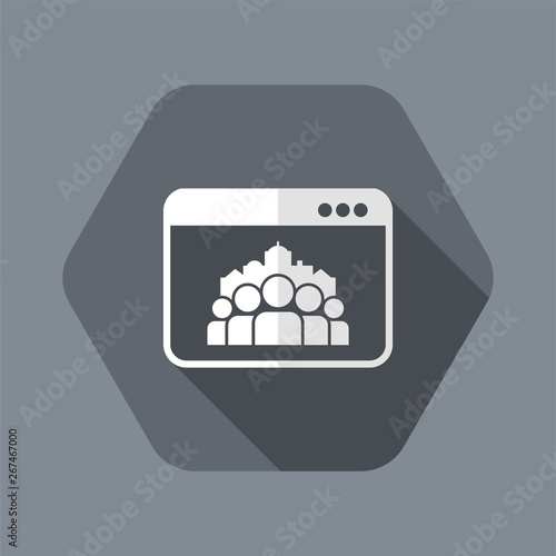 Cityscape and people community - Vector flat minimal icon