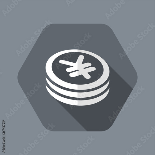 Yen coin flat icon