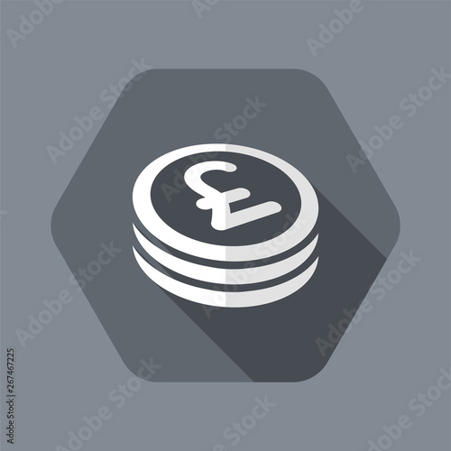 Sterling coin flat icon