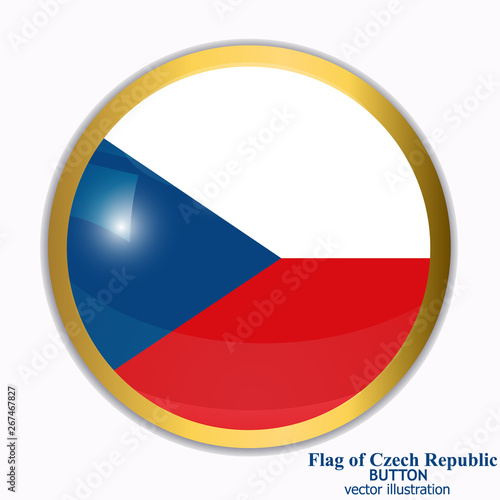 Bright button with flag of Czech Republic . Happy Czech day button. Bright banner with flag.