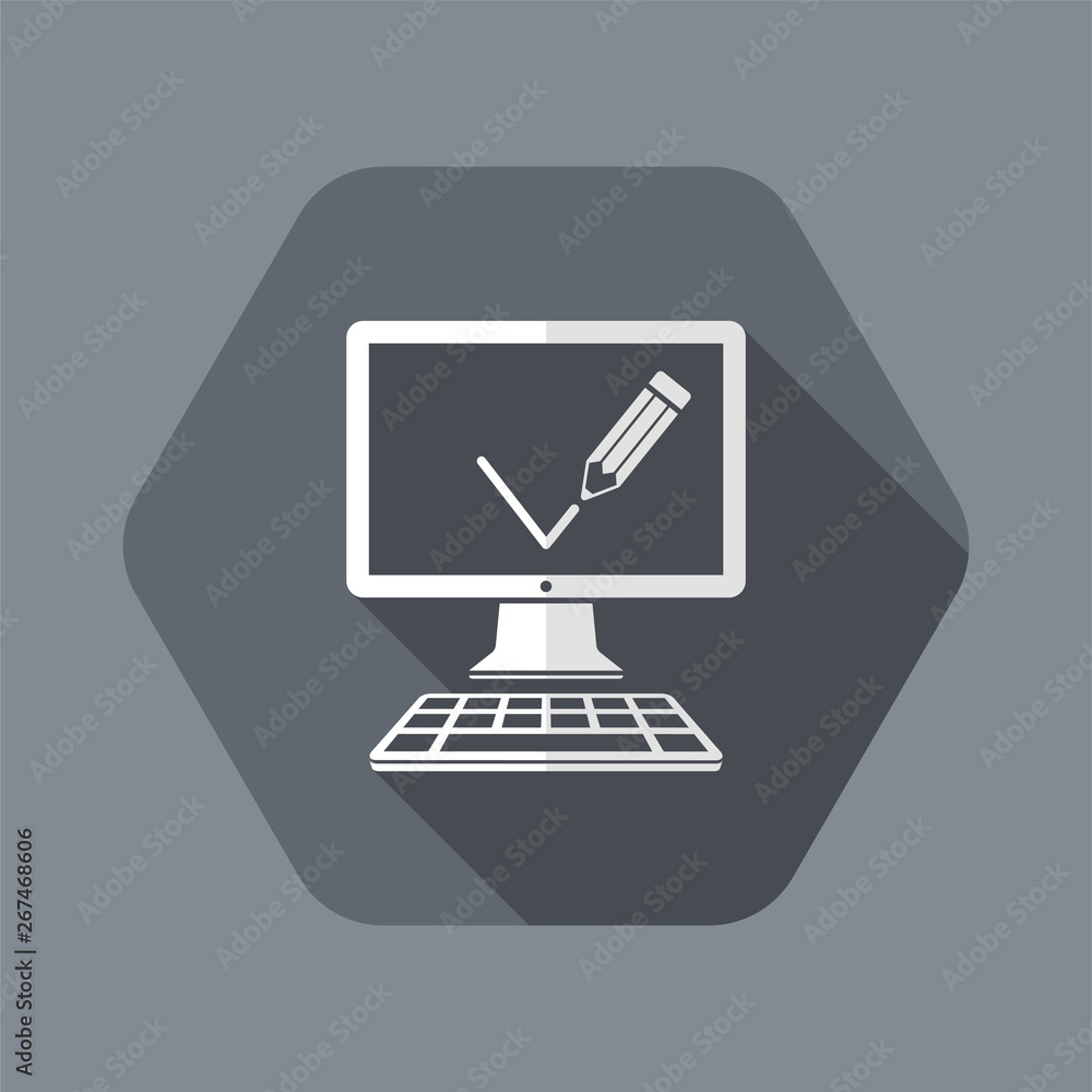 Digital checkmark flat icon Digital checkmark flat icon