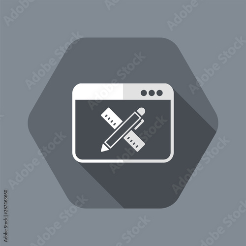 Computer design project - Vector web flat icon