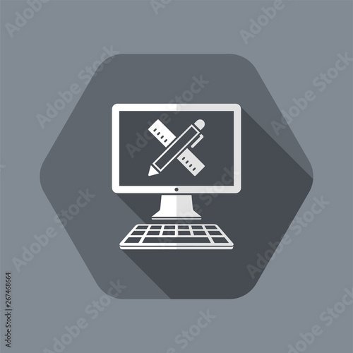 Computer design project - Vector web flat icon