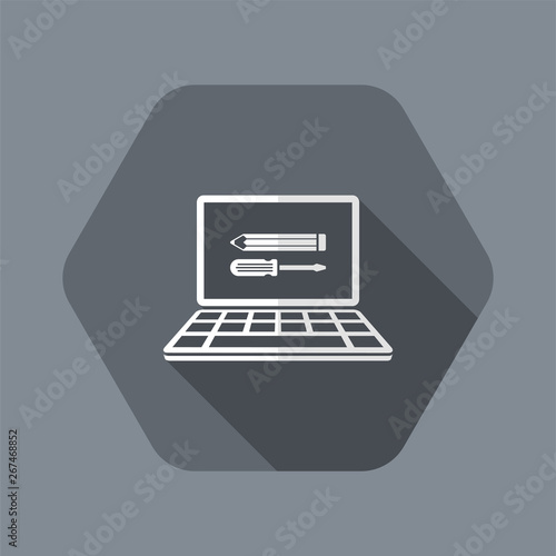 Custom assistance web services - Vector icon